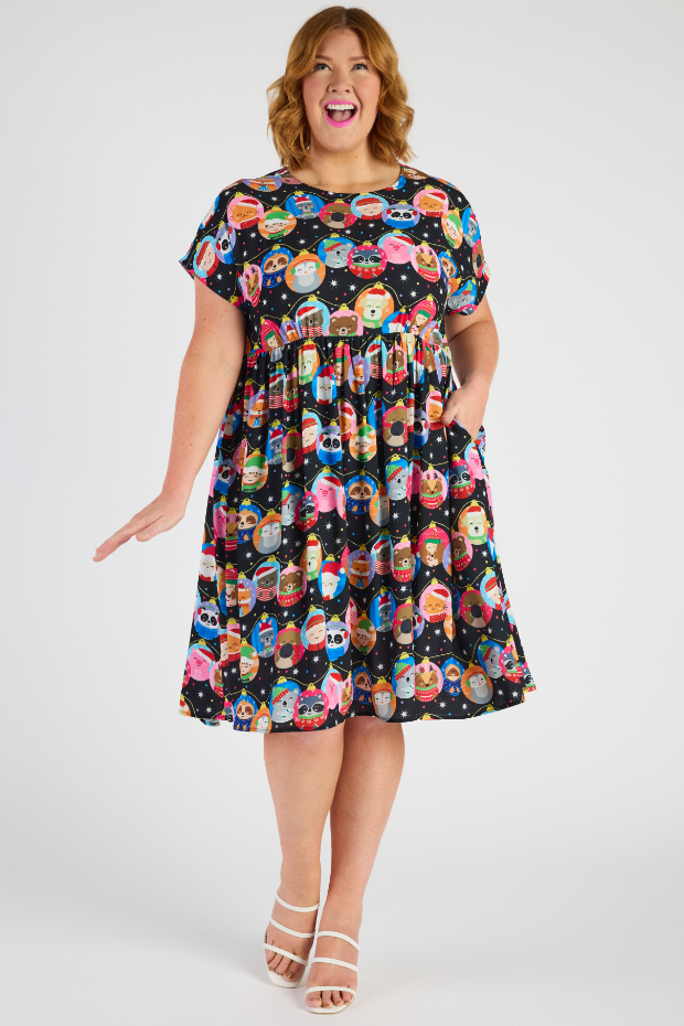 Bam Bauble Christmas Dress – Bauble Christmas midi dress