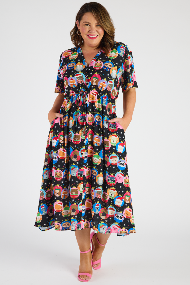 Marley Bauble Christmas Dress – Bauble Christmas midi dress