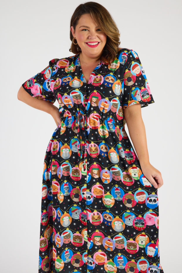 Marley Bauble Christmas Dress – Bauble Christmas midi dress