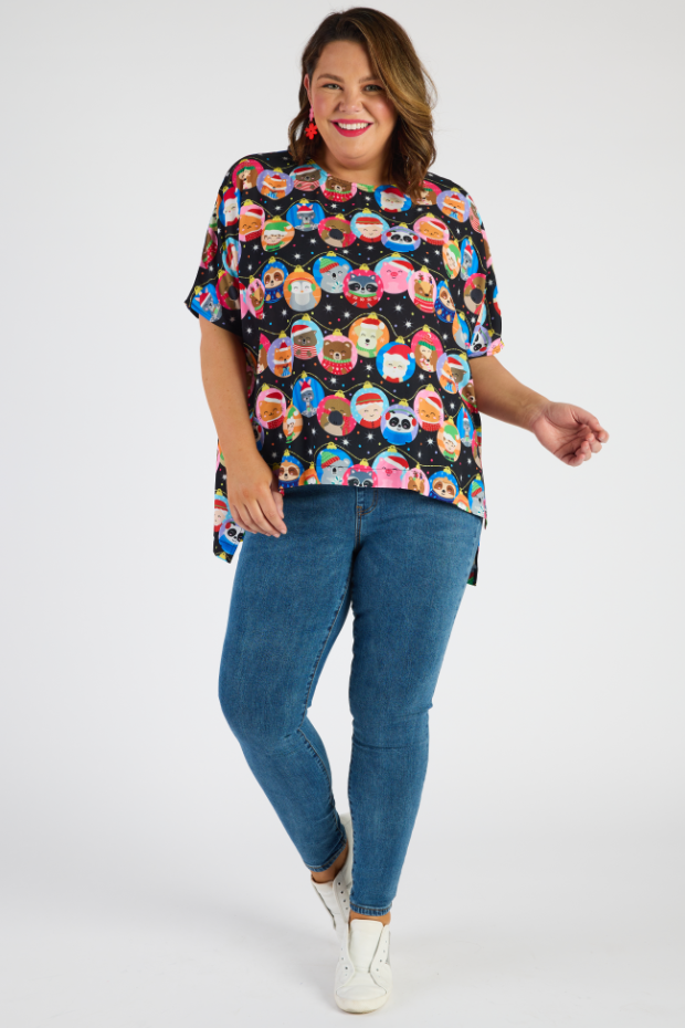 Serena Bauble Christmas Top โ Bauble Christmas loose top