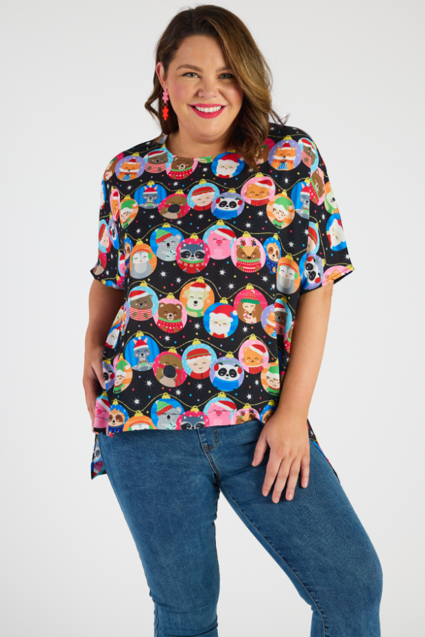 Serena Bauble Christmas Top – Bauble Christmas loose top