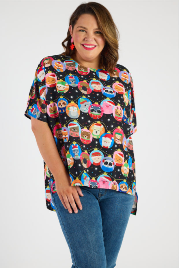 Serena Bauble Christmas Top โ Bauble Christmas loose top