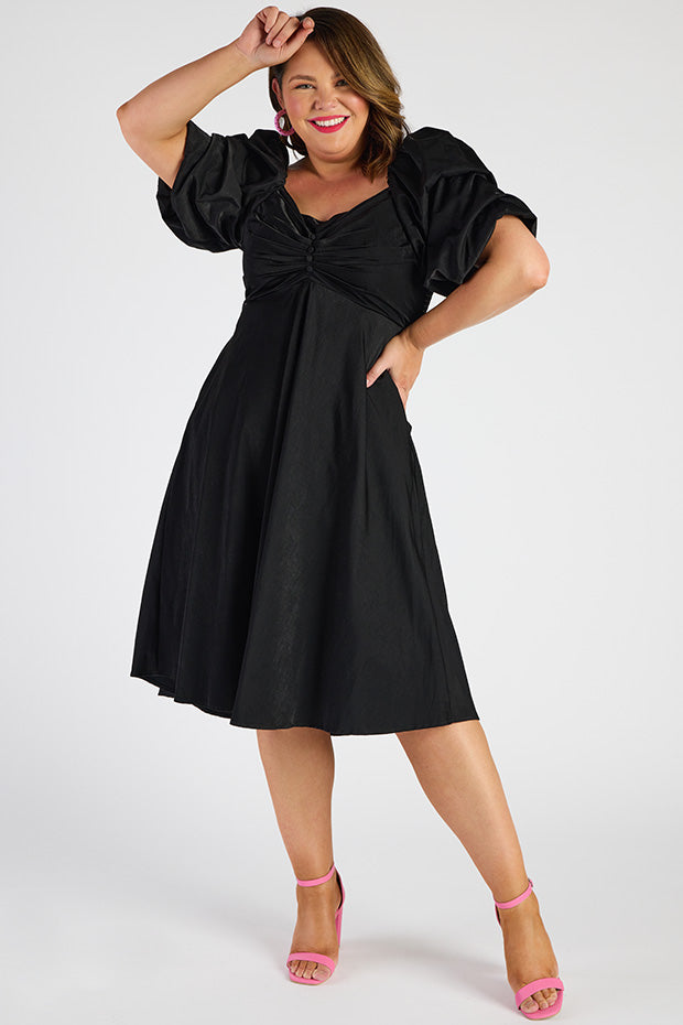 Demi Black Dress – Black midi dress