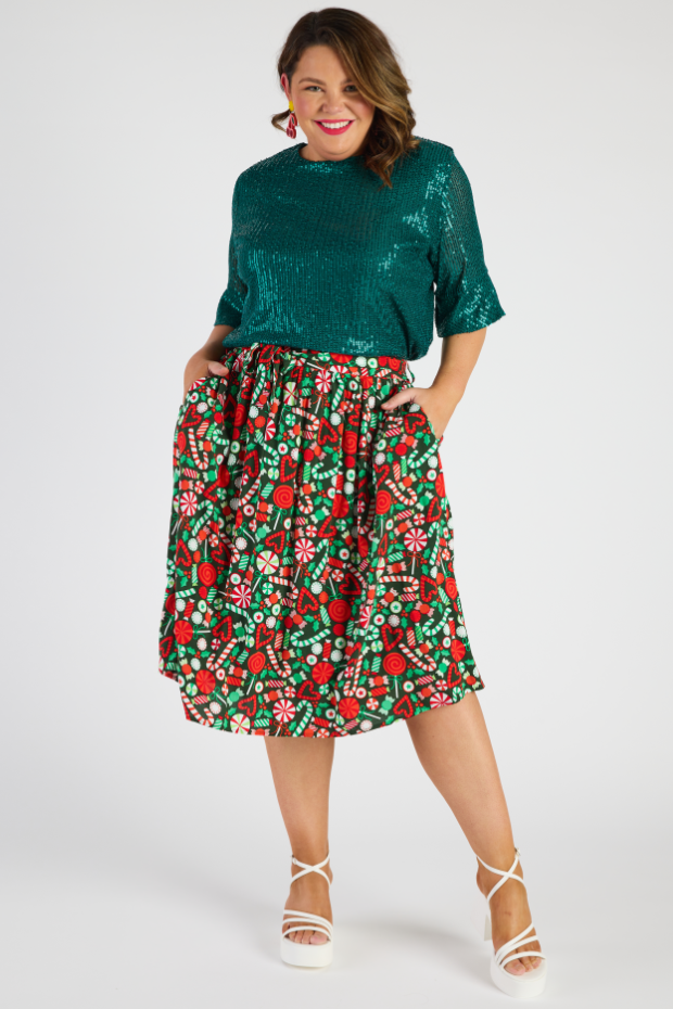 Ally Lollie Christmas Skirt – Lollie Christmas Skirt a-line skirt