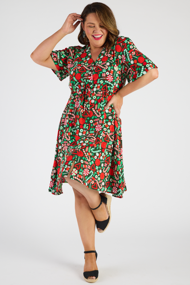 Jaz Lollie Christmas Dress – Lollie Christmas knee length dress