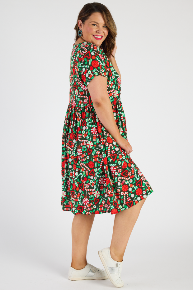 Malia Lollie Christmas Dress โ Lollie Christmas knee length dress