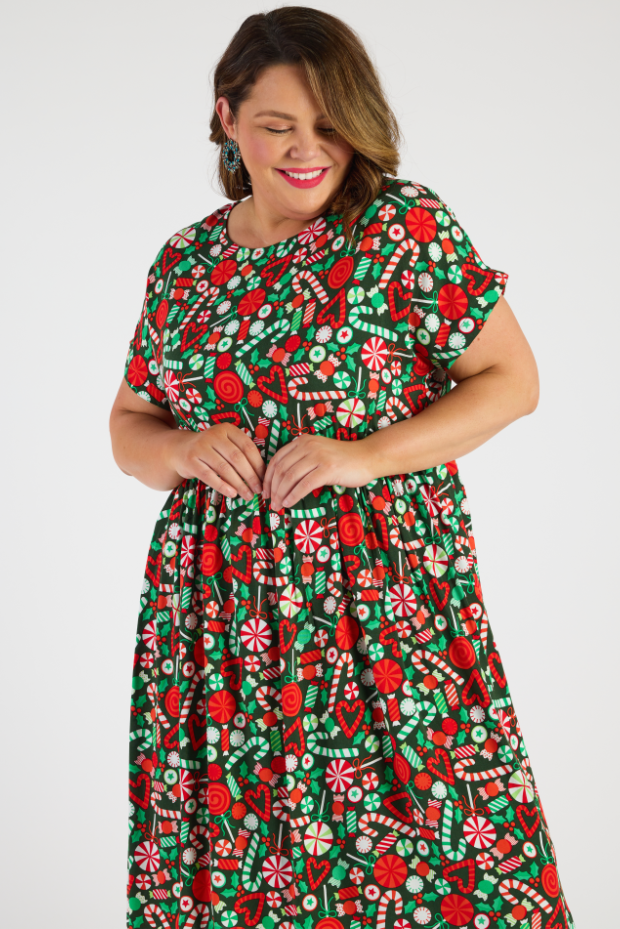 Malia Lollie Christmas Dress โ Lollie Christmas knee length dress
