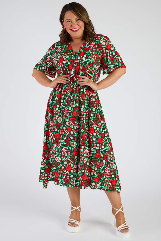 Michelle Lollie Christmas Dress โ Lollie Christmas midi dress