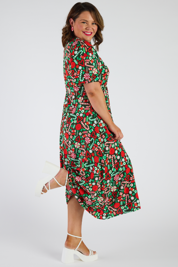 Michelle Lollie Christmas Dress โ Lollie Christmas midi dress
