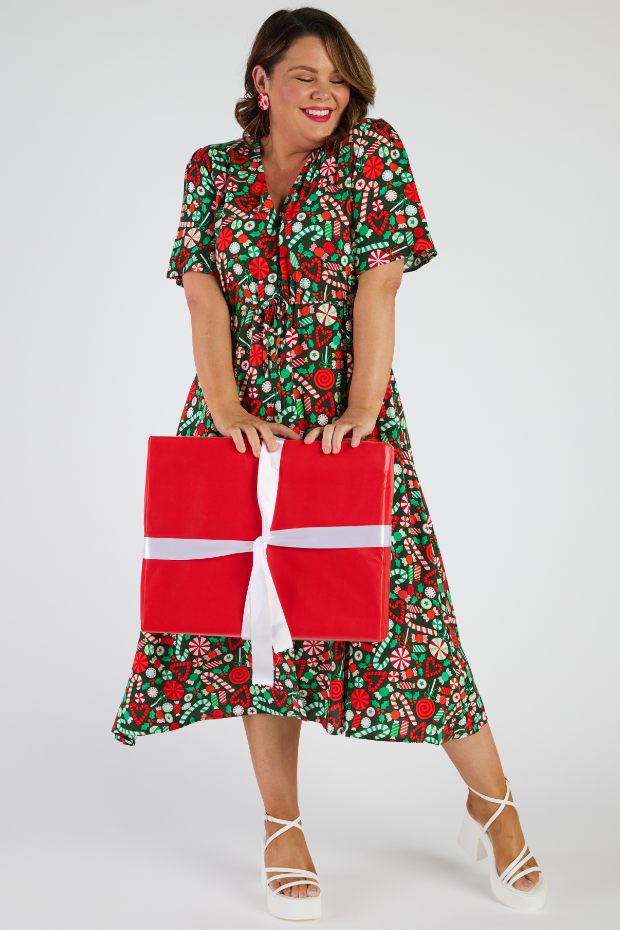 Michelle Lollie Christmas Dress โ Lollie Christmas midi dress