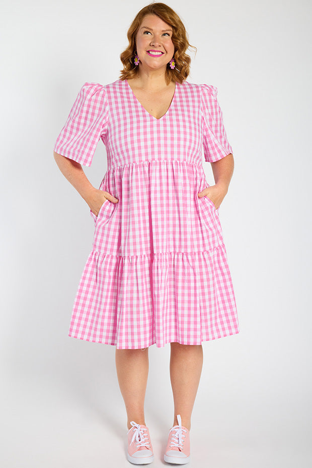 Rachelle Pink Gingham Dress ā Pink Gingham mini dress