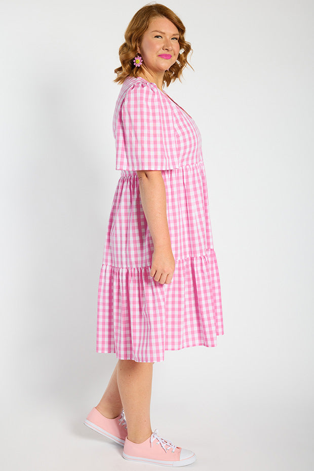 Rachelle Pink Gingham Dress ā Pink Gingham mini dress