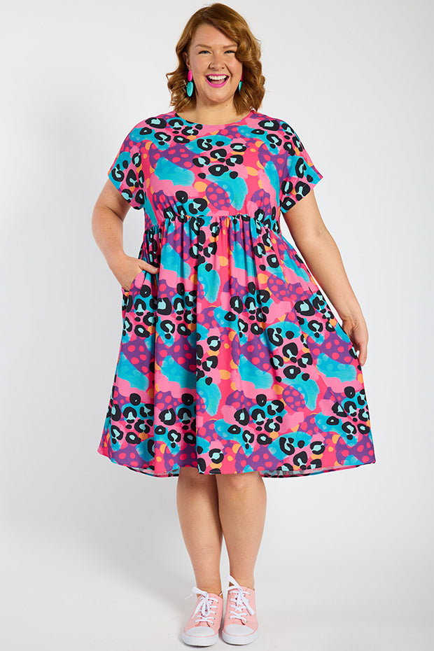 Bam Inky Leopard Dress – Inky Leopard midi dress