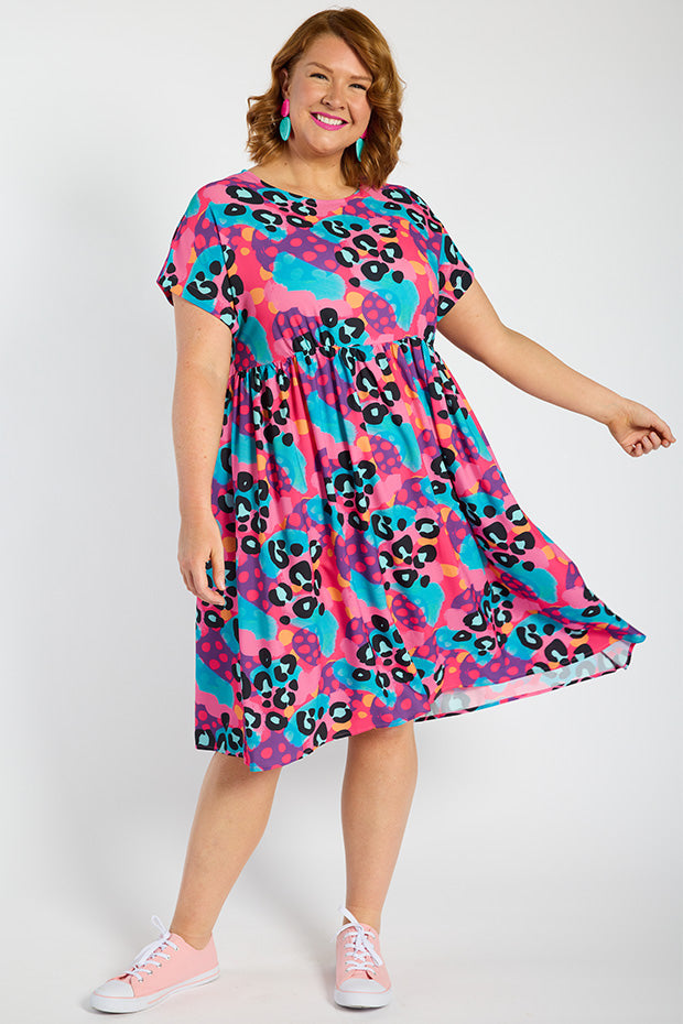 Bam Inky Leopard Dress – Inky Leopard midi dress