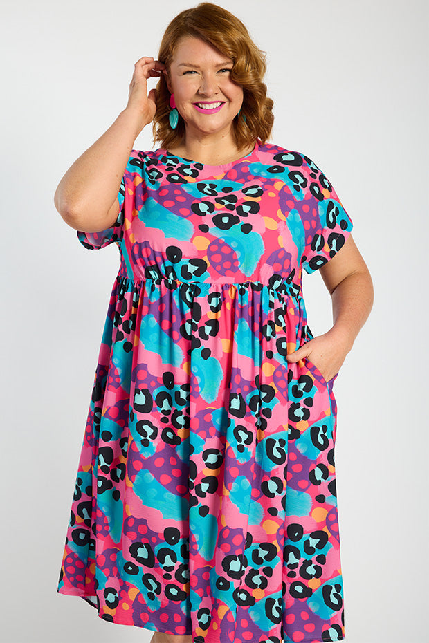 Bam Inky Leopard Dress – Inky Leopard midi dress