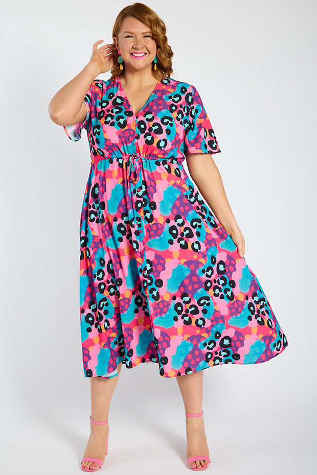 Marley Inky Leopard Dress ā Inky Leopard midi dress