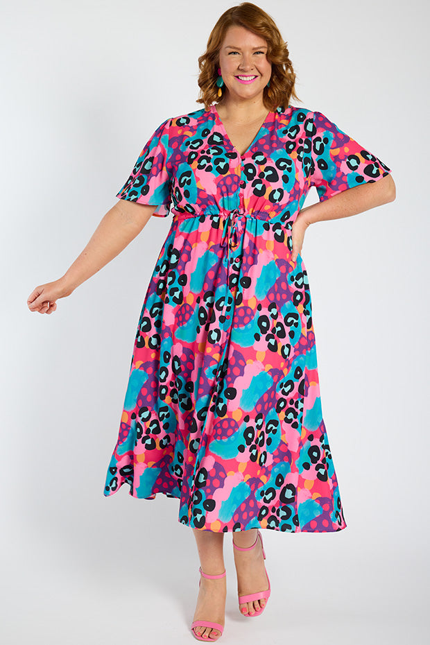 Marley Inky Leopard Dress ā Inky Leopard midi dress