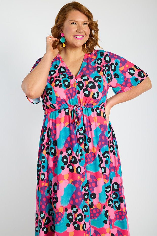 Marley Inky Leopard Dress ā Inky Leopard midi dress