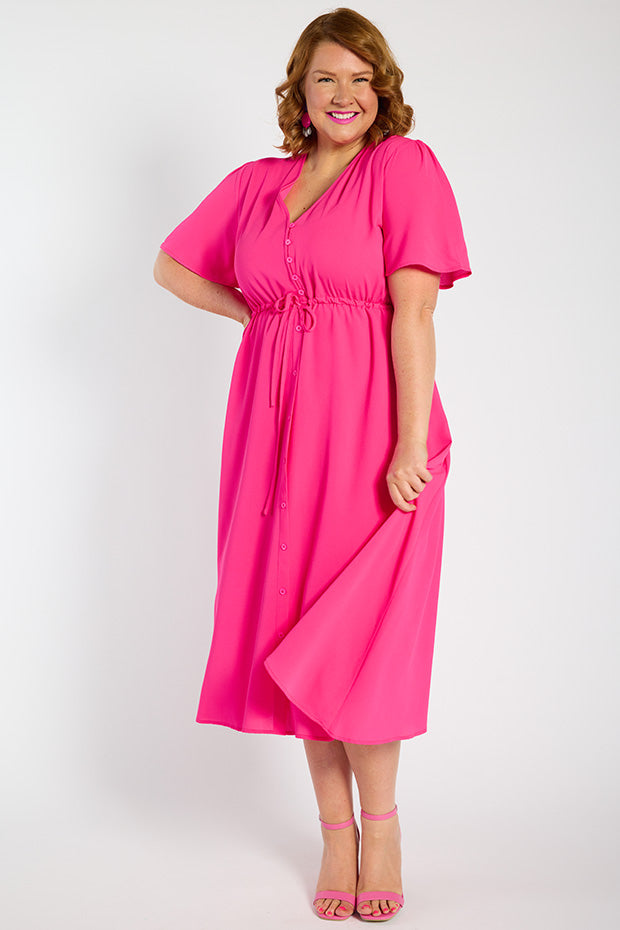 Marley Hot Pink Dress – Hot Pink midi dress