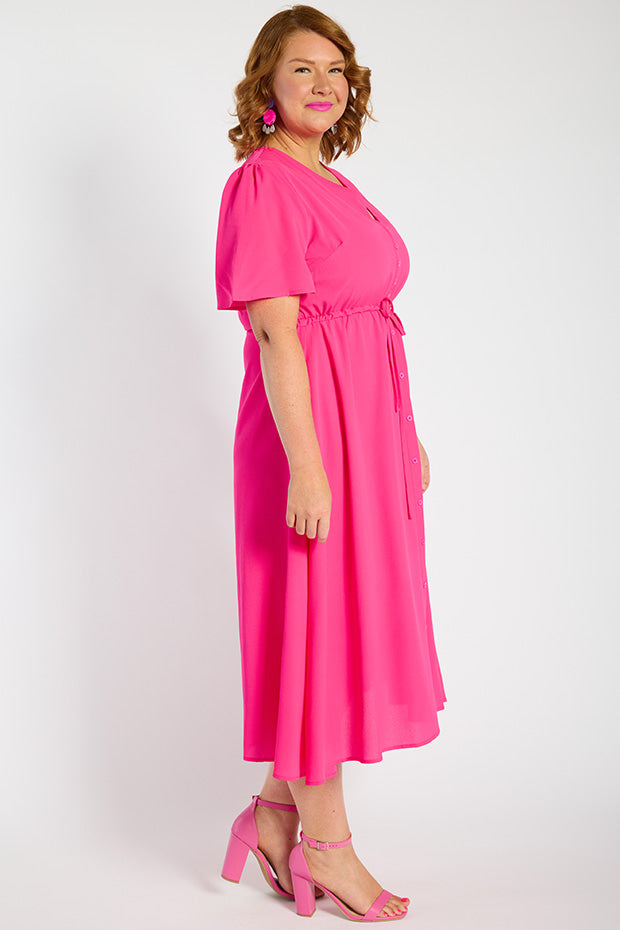 Marley Hot Pink Dress – Hot Pink midi dress