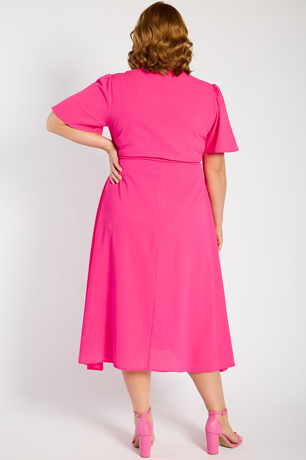 Marley Hot Pink Dress – Hot Pink midi dress