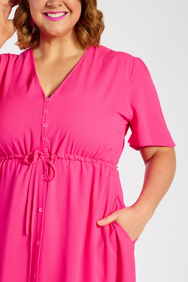 Marley Hot Pink Dress – Hot Pink midi dress