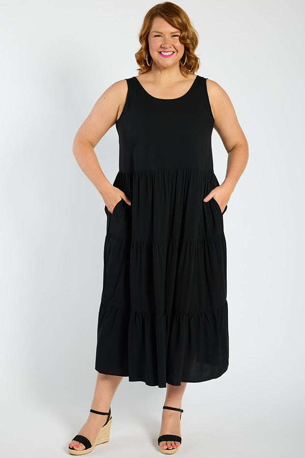 Teagan Black Dress – Black midi dress