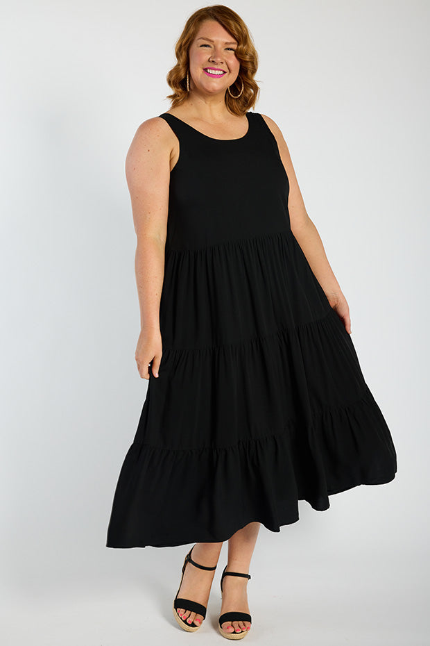 Teagan Black Dress – Black midi dress