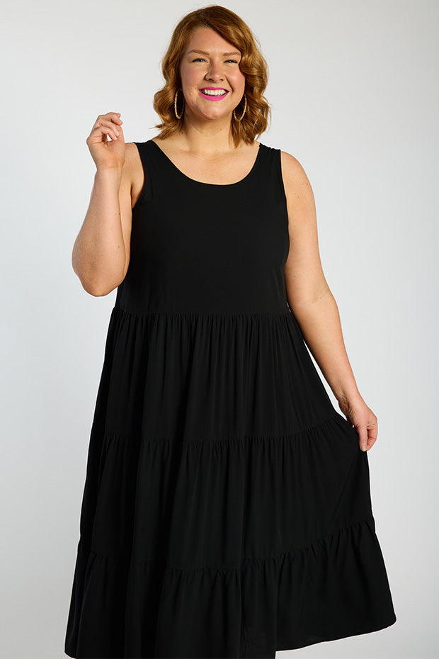 Teagan Black Dress – Black midi dress