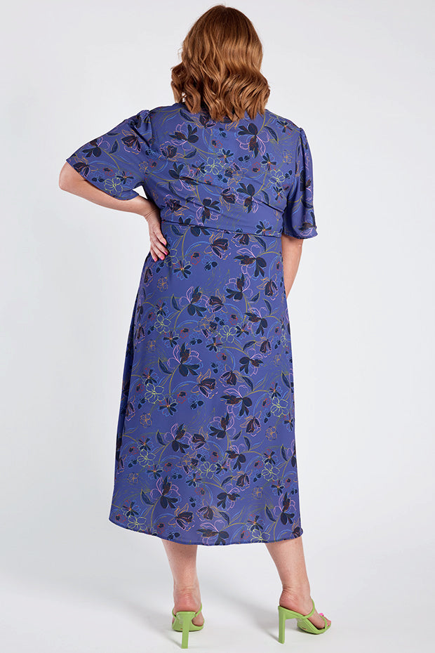 Marley Crepe Electric Bloom Dress – Crepe Electric Bloom midi dress
