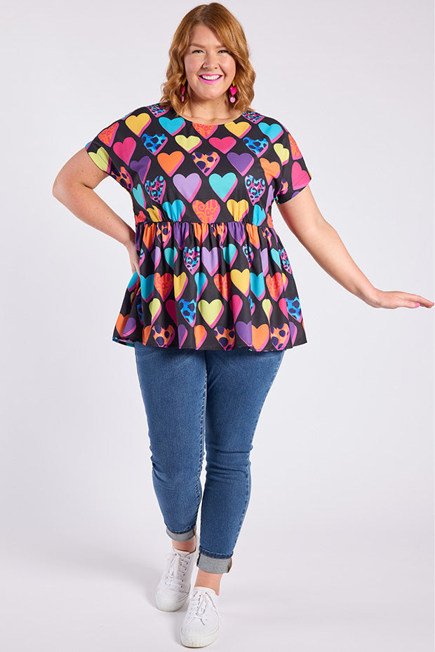 Betty Inky Hearts Top – Inky Hearts loose top
