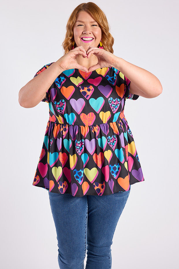 Betty Inky Hearts Top – Inky Hearts loose top