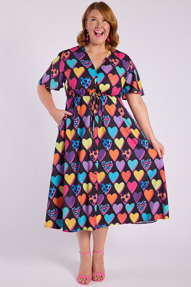 Marley Inky Hearts Dress ā Inky Hearts midi dress
