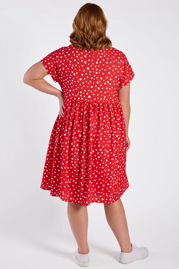 Savannah Red Spot Dress – Red Spot midi dress