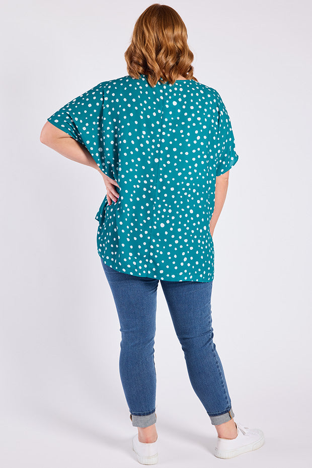 Serena Teal Spot Top โ Teal Spot top