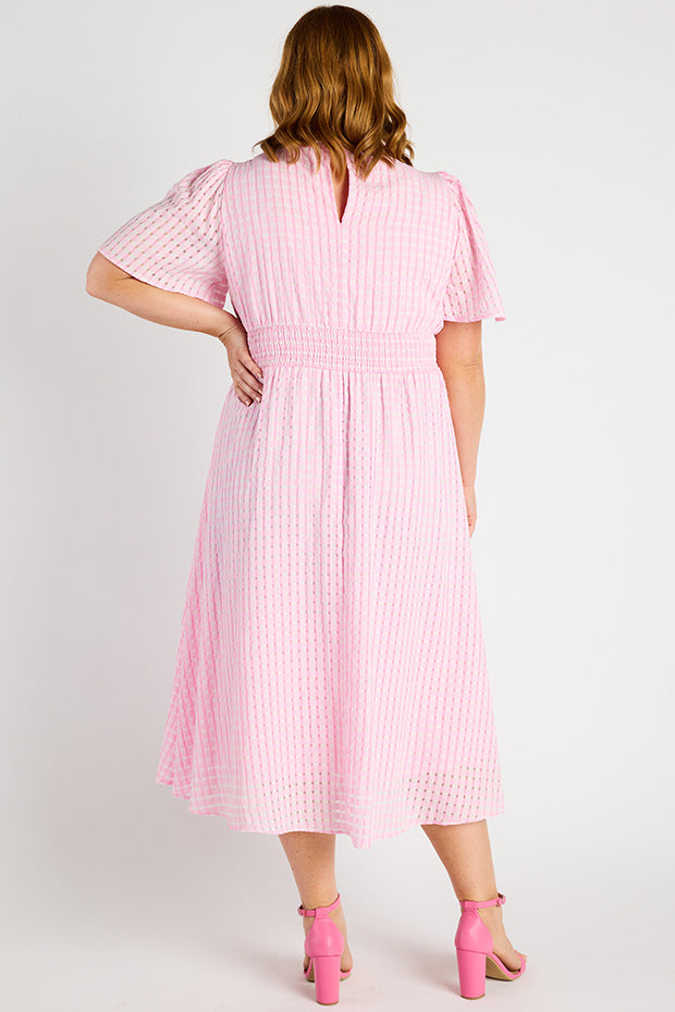 Mable Pink Dress – Pink midi dress