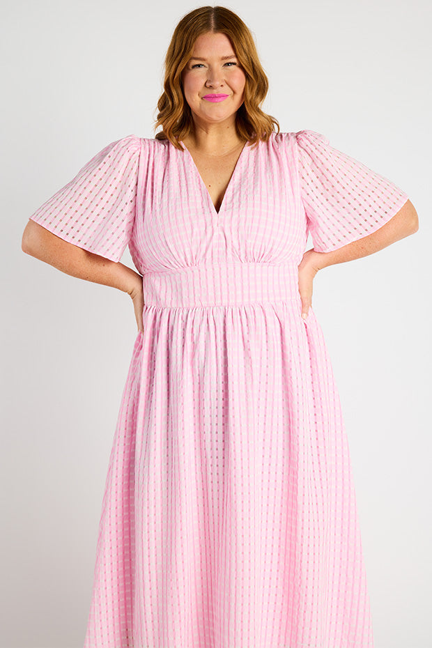 Mable Pink Dress – Pink midi dress