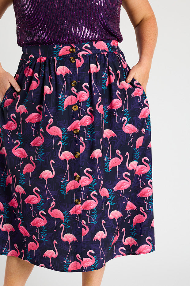 Kylie OG Flamingo Skirt – OG Flamingo midi skirt