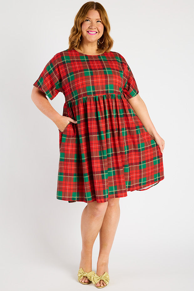 Allsorts Tartan Christmas Dress – Tartan Christmas knee length dress
