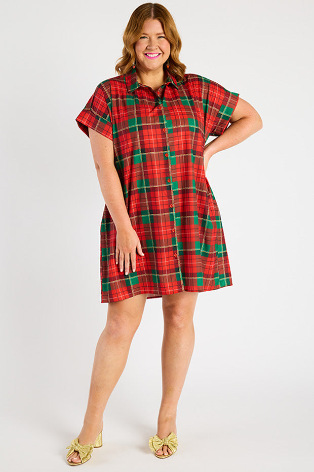 Frances Tartan Christmas Dress – Tartan Christmas knee length dress