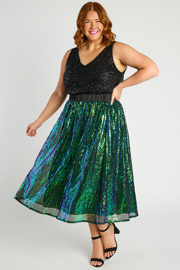 Eras Mermaid Sequin Skirt â Mermaid Sequin midi skirt