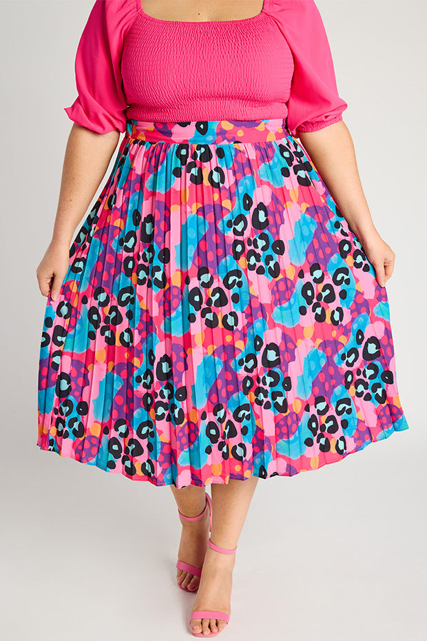 Kansas Inky Leopard Skirt – Inky Leopard midi skirt