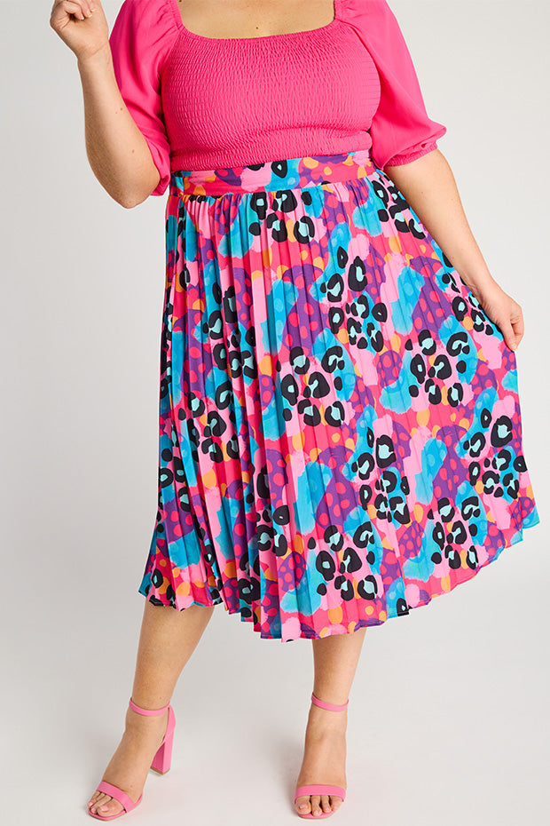 Kansas Inky Leopard Skirt – Inky Leopard midi skirt