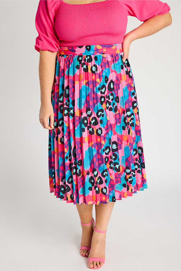 Kansas Inky Leopard Skirt – Inky Leopard midi skirt