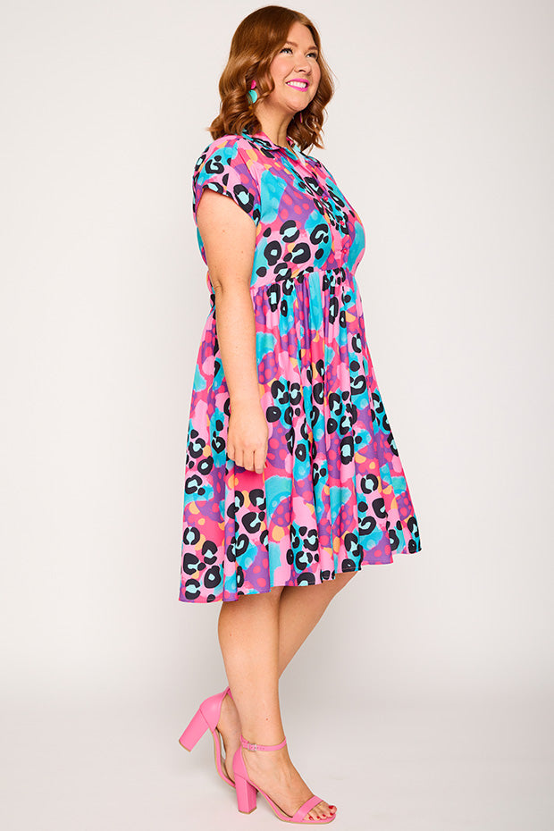Frankie Inky Leopard Dress – Inky Leopard knee length dress
