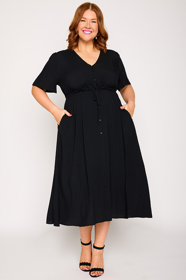 Michelle Black Dress – Black midi dress