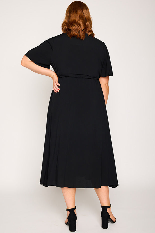 Michelle Black Dress – Black midi dress