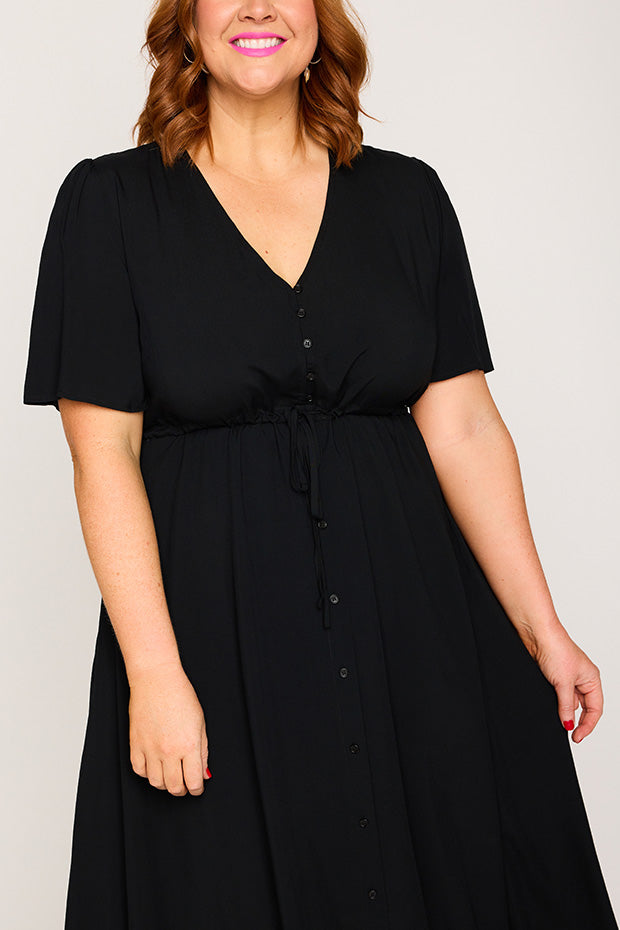 Michelle Black Dress – Black midi dress