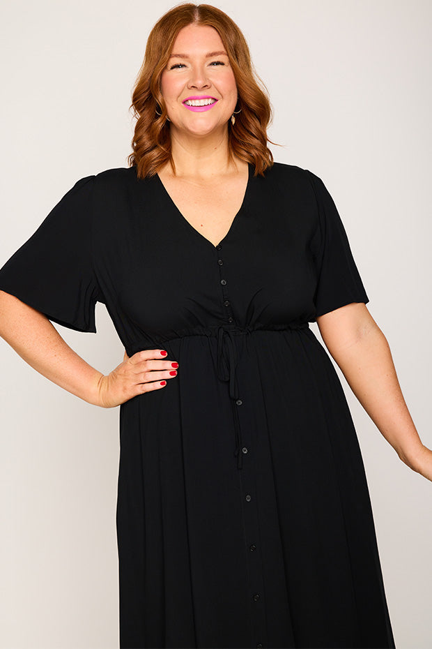 Michelle Black Dress – Black midi dress