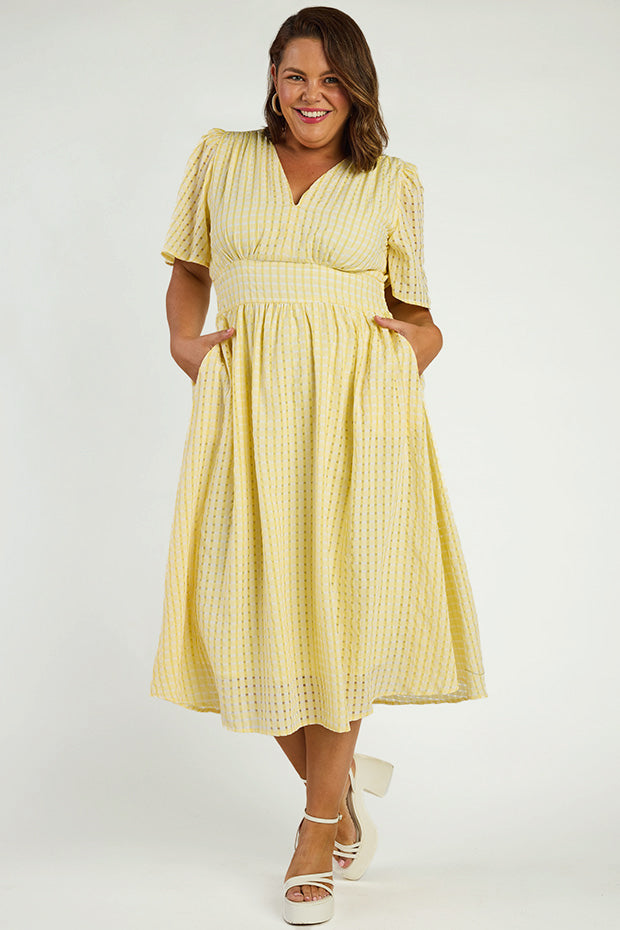 Mable Yellow Dress – Yellow midi dress